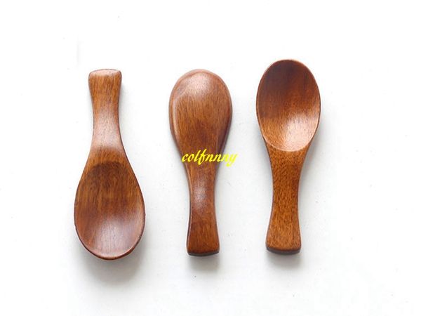 100pcs-lot 8*2.8cm Mini Wooden Spoon Teaspoon Condiment Utensil Tea Coffee Milk Spoon Kids Ice Cream Scoop Tableware Tool