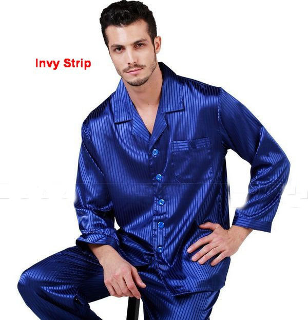 Mens Silk Satin Pajamas Set Pajama Pyjamas Set Sleepwear Loungewear S~4XL Big and Tall For Gifts