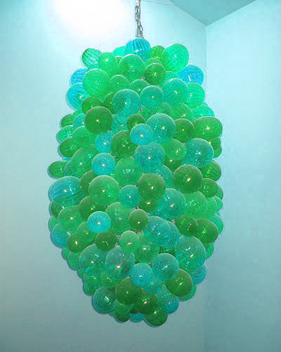Modern Green Lamp Bubble Chandeliers Balloon Shape Murano Chandelier Livingroom Decor Hand Blown Glass LED Bulbs Pendant Lamps