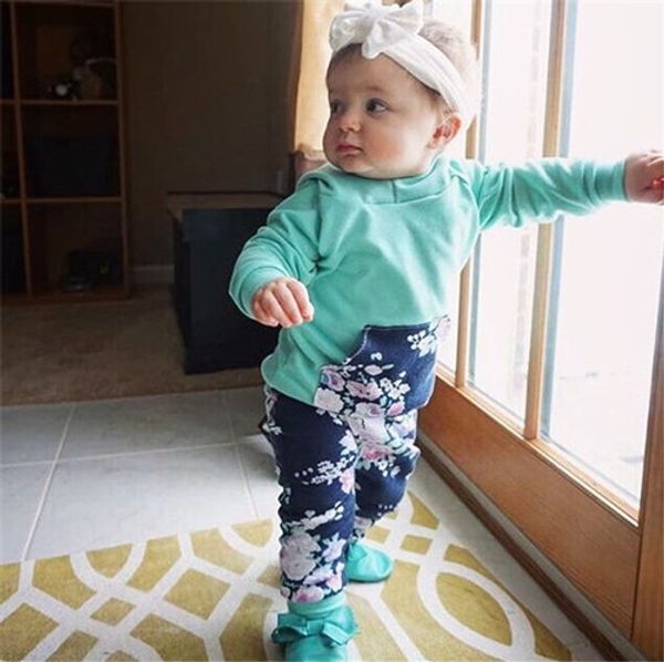 Baby Girls Clothing Sets Infant Newborn Kids Outfits Cotton ral Hoodies Tops+Long Pants Spring Autumn Winter Outfit Clothes 2Pcs Set