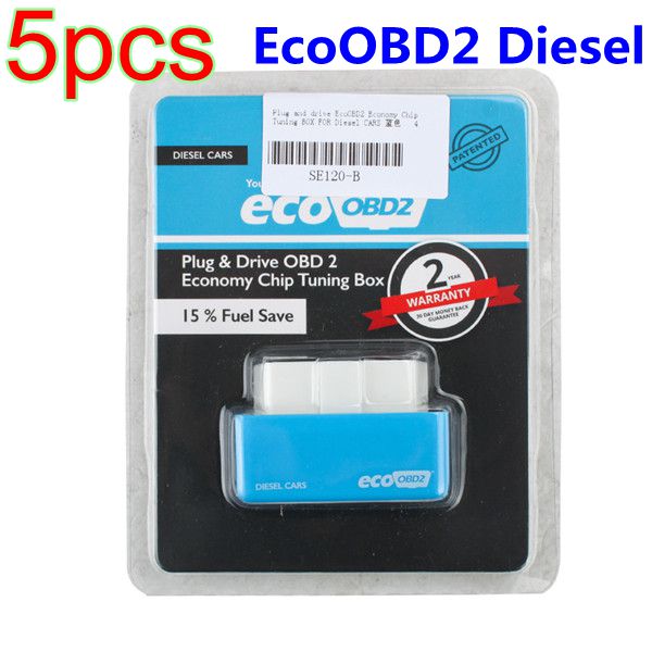 Free Shipping!5pcs Plug and Drive EcoOBD2 Economy Chip Tuning Box for Diesel Cars 15% Fuel Save Wholesale Best Quality