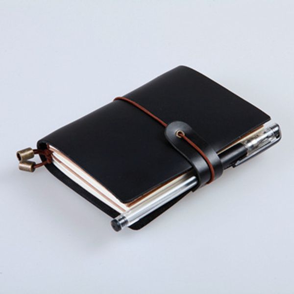 Hot Selling Black Rope Notebook Vintage Traveler&#039;s Notebook Diary Paper Genuine Leather Handmade Sketchbook Notepad TPN006