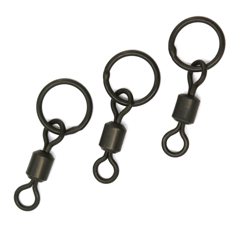 INFOF 200pieces-lot Carp fishing swivels Rolling bass Fishing Lengthen Swivels with big ring carp fishing equipment connector