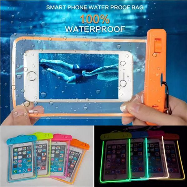 Night Light Luminous Phone Bag Underwater Waterproof Phone Bag Diving Bag Mobile Phone Pouch Case For Samsung S6 For Iphone 6