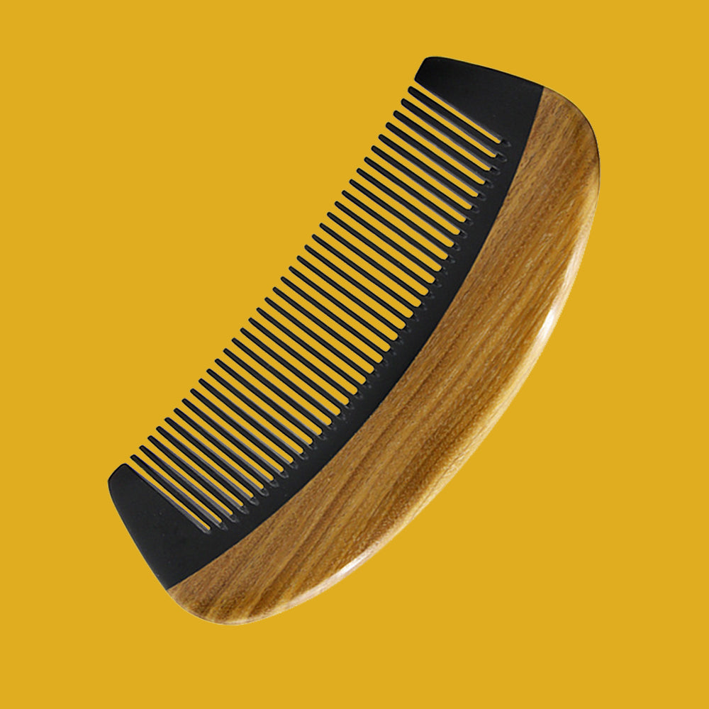 Beard Hair Ox Horn Wood Small Pocket Combs Brushes Hair Dryer Care & Styling Curly Detangling Accessory Tool Anti Dandruff Hairloss With Wax Oil Pal