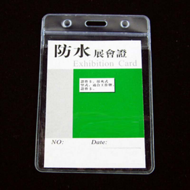 20 Pieces-Lot Vertical ID Badge Holders PVC Name Card ID Credit Certificate Plastic Waterproof Transparent Card Papelaria