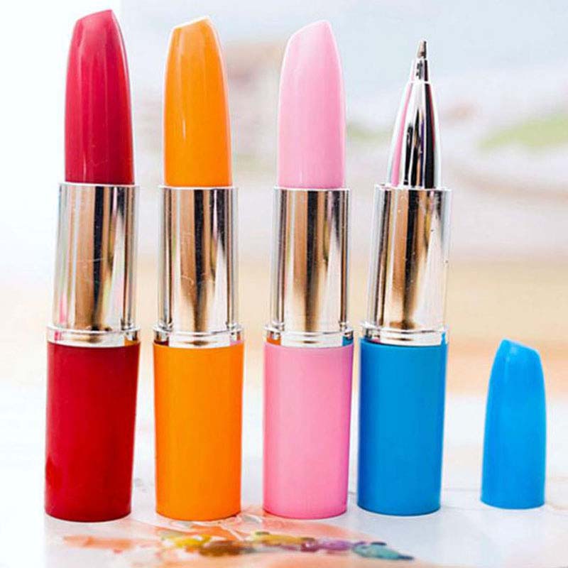 High Quality 20pcs-lot Lipstick Shape Gel Pens Ball Point Pens Signing Pen Writing Supplies Free Shipping Papelaria