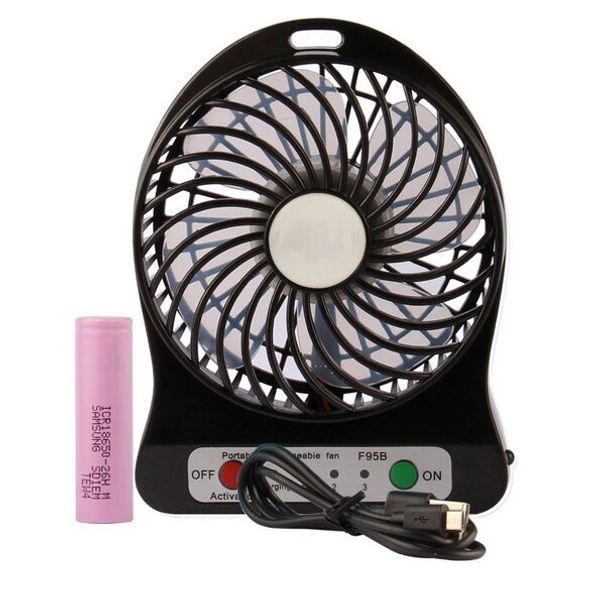 ALKcar USB Mini Fan Portable Electric Fans LED Portable Rechargeable Desktop Fan Cooling air conditioner portable fan has a battery