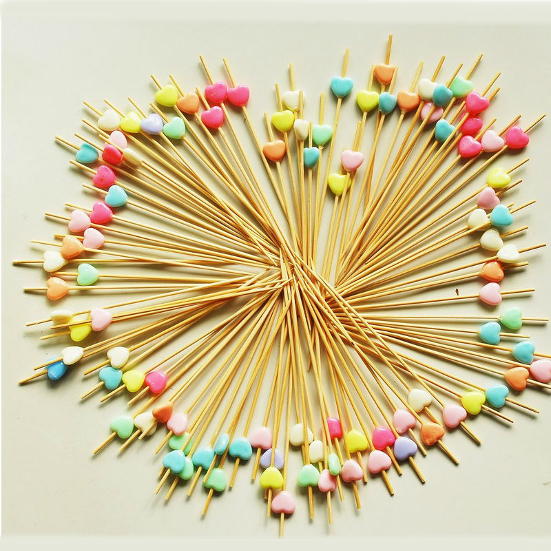 4.7&quot; Cocktail Sticks Party Frilled Toothpicks Sandwich Appetizer Cocktail Picks Party Supplies Plates Picks 100PCS-LOT