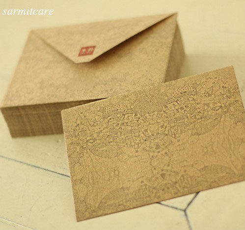 045-3 - 200pcs-lot Quality Brown Paper Greeting Cards Paper Bag Exquisite Brown Paper Envelopes Vintage Style Kraft Envelope