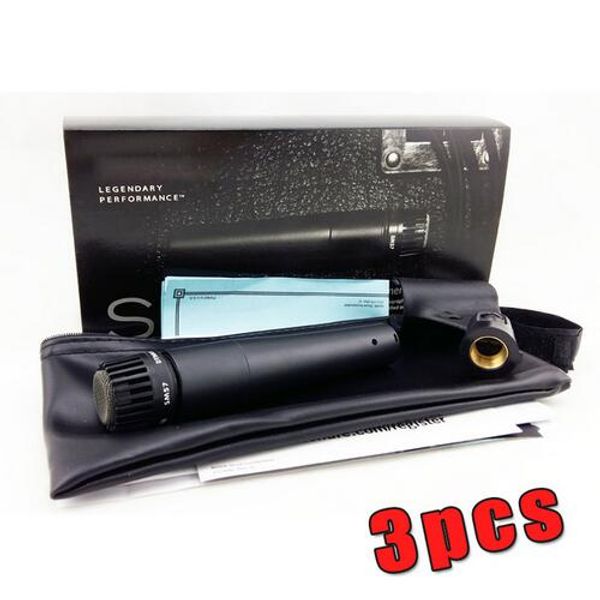 3pcs packing new label high quality version sm 57 57lc dynamic handheld karaoke wired microphone microfone mic