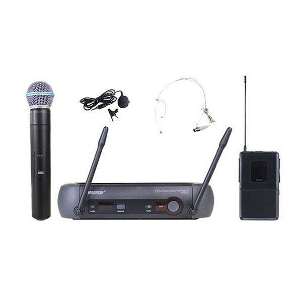 Free UHF PRO WIRELESS DUAL MICROPHONE SYSTEM PGX24-BETA58 58A+ LAPEL HEADSET MIC + CASE for STAGE