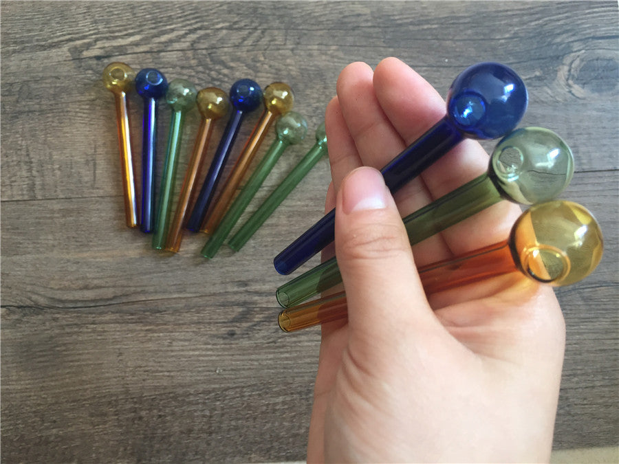 4inch OD:8MM Colored Glass Oil Burner Pipe Glass Tube Oil Pipe Glass Pipe Oil Nail Glass Thick Oil Pipe for smoking
