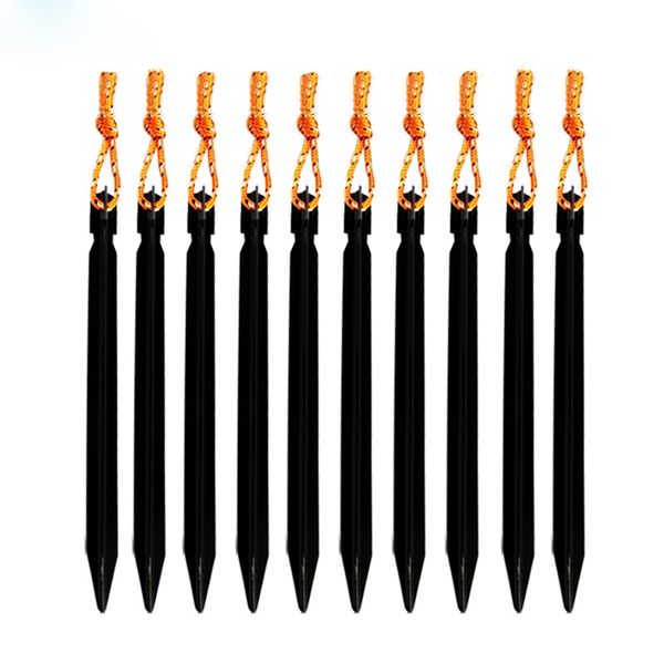 Tent Pegs 18cm Aluminum Stake with Rope Outdoor Tent Nail Peg Tent Accessories Equipment SC020