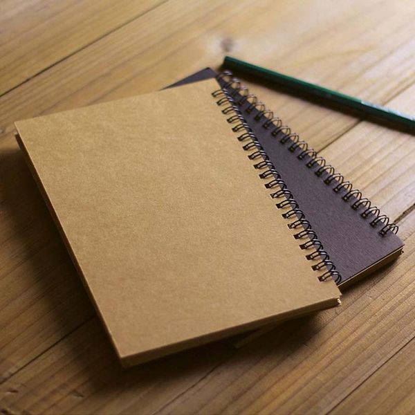 2017 Hot Wholesale- Retro High-grade Kraft Coil Blank Notebook Creative graffiti diary sketchbook School Stationery free shipping