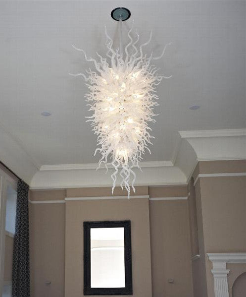 Zhongshan Chandeliers Lamps Superior Quality Milk White AC 110v-240v LED Bulbs 100% Hand Blown Glass Modern Chandelier for Home Decoration