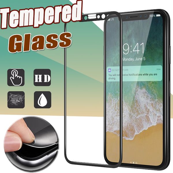 Screen Protector For iPhone 15 Pro Max 14 Plus 13 Mini 12 11 XS XR X 8 7 SE 3D Curved Carbon Fiber Full Explosion Tempered Glass Explosion S