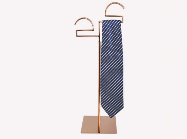 2pcs Hot sale Necktie Display Stand High-grade stainess steel women silk scarf Holder men Ties Scarves double hook Display Stand rack