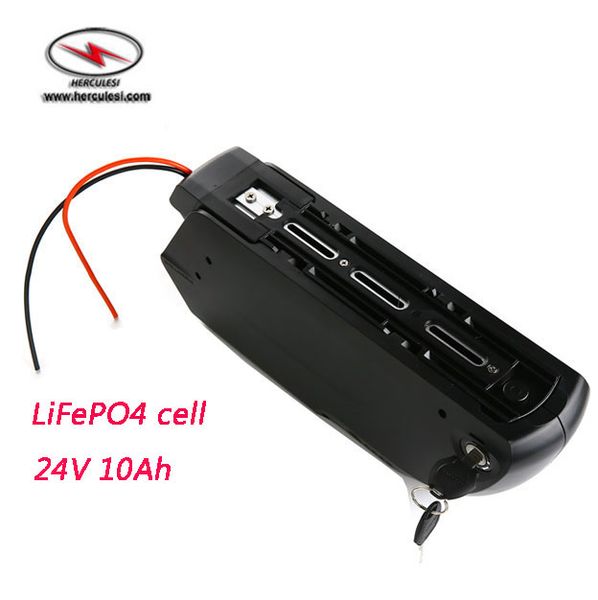 Downtube lifepo4 24v 10ah lithium electric bike battery 350W e bike tiger shark li ion battery pack with BMS and Charger