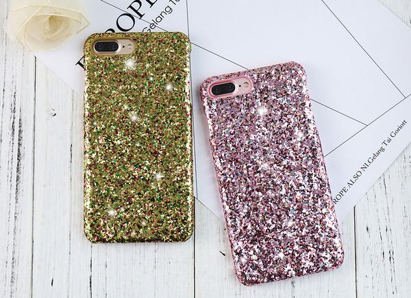 Luxury Bling Phone Case For Apple iPhone 6 6S 7 Plus Colorful Sequin Glitter Girly Back Cover For Samsung Galaxy S6 Edge
