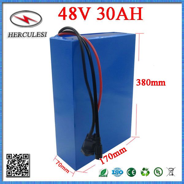 E-Scooter Kit 48V 30AH Lithium Ion Battery Pack 13S6P 26650 with 50A BMS For Electric Bike 48V 1500W 2000W