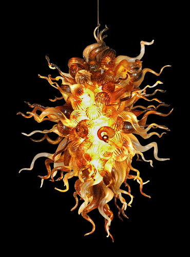 Lamps Modern Amber Color Handmade Blown Chandeliers Lighting LED Bulbs Style Murano Glass Arabia Chandelier