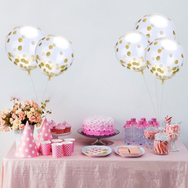 Latex Free Balloon Gold Confetti Balloons 12 Inches Party Decoration Balloons With Golden Paper Dots Party Decorations Wedding fast shipping