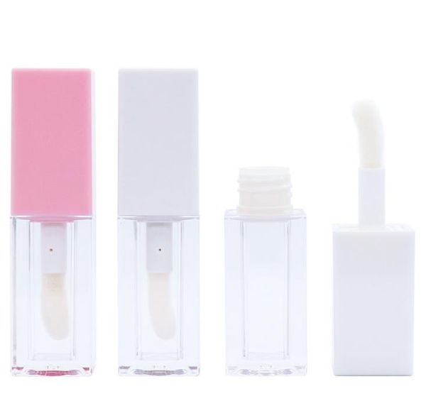 100pcs 5ml Mini Square Lip Gloss Tube Refillable Bottle Lipgloss Sample lip-balm bottles container Beauty Tool SN3364