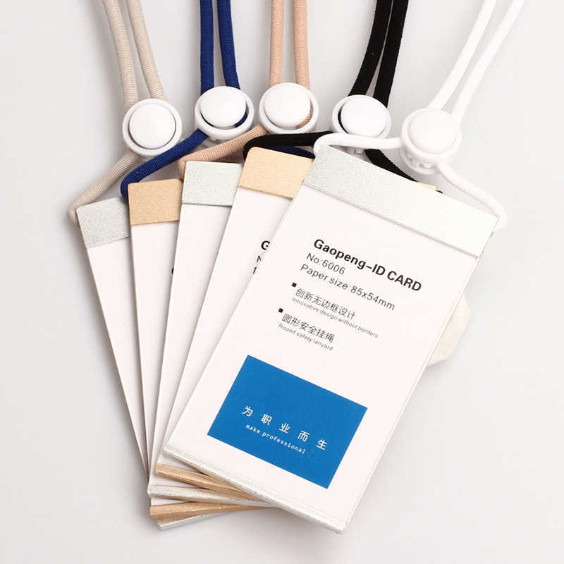 Alloy Mg Al Metal ID Card Badge Holders Sleeve Name Tag Cover Name Sign Frame With Safety Lanyard Adjustable Buckle Office Badges