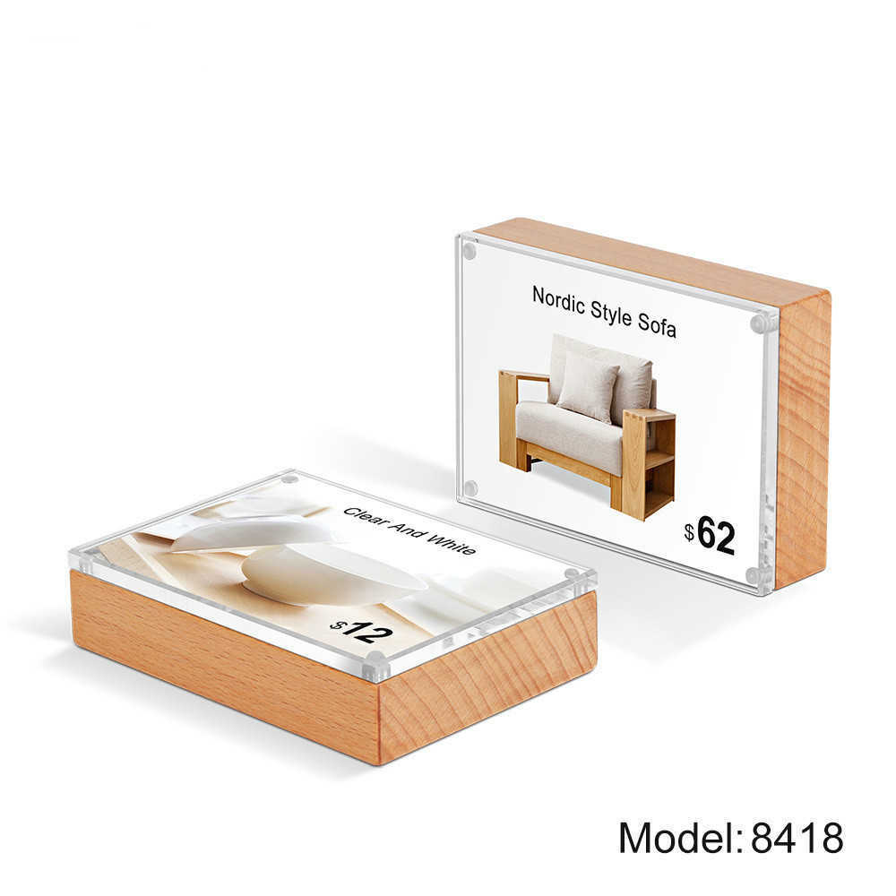 Stand 10x7cm Table Card ID Display Upright Photo Frame Acrylic Sign Holder Picture Price Tag Label Sign Frame