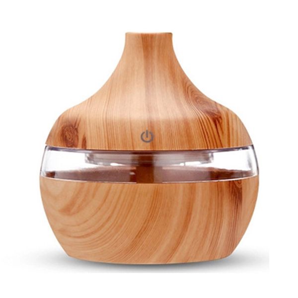 Humidifiers 300ml Aromatherapy Essential Aroma Oil Diffuser Humidifier Wood Grain Air Humidifier USB Mini Mist Maker 7 Color LED Night Light