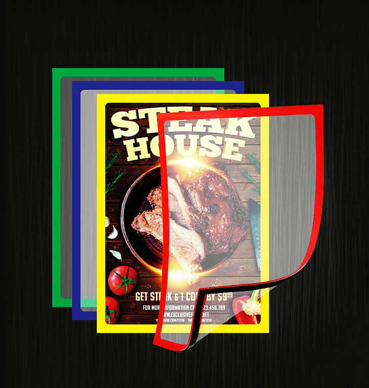 Replaceable Quick Sticker Photo Frame Certification Display Office Magnetic File Folder A4 Cover Folder Display Sleeve Transparent Pouch