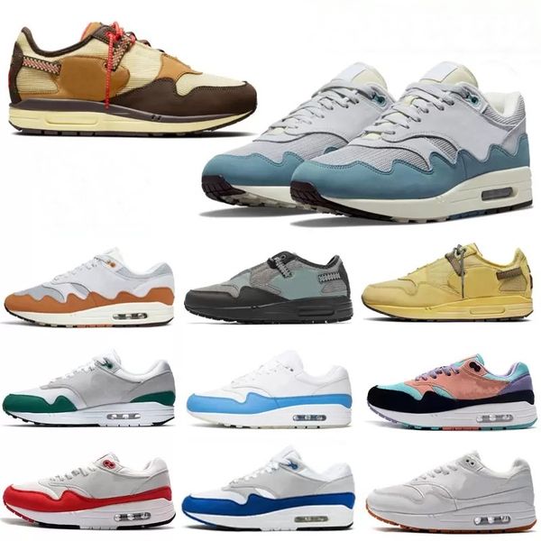 2022 Fashion Women Mens Trainers Patta Waves 1 Running Shoes Monarch Noise Aqua Maroon Black Cactus Jack 87 Baroque Brown Saturn Gold Cave S