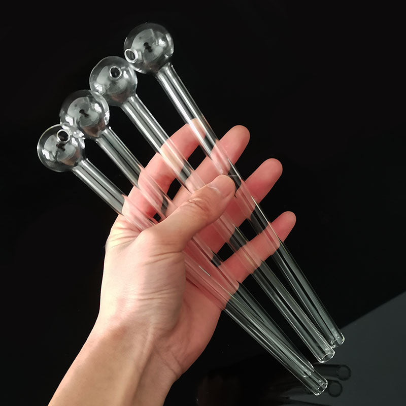 Oil Burner Glass Pipe Tobacco 20 cm Long Thick Glass Smoking Tubes 7.9 inch Clear Pyrex Nail Tips Water Pipes for Bong Dab Rig Bubble Transparent Sm
