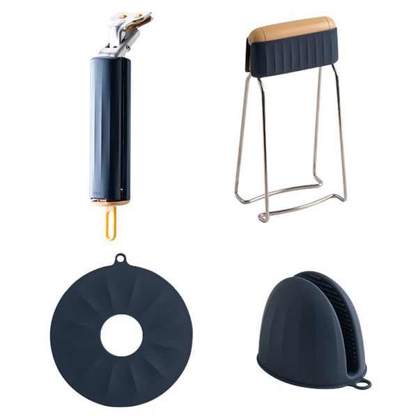 Cooking Utensils Anti-scalding 4-piece Set Kitchen Take Bowl Takes Plate Tray Lifter Steamer Clip Silicone Pot Pad Silicone Gloves WH0593