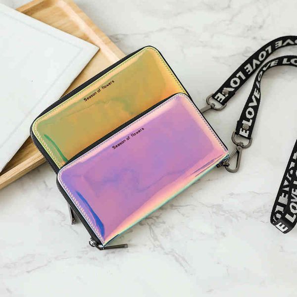 Wallets Handbags Bags Photo Printed Leather Goods * Laser Wallet Women&#039;s Long Style Small Fresh Korean Version Simple Personality High-