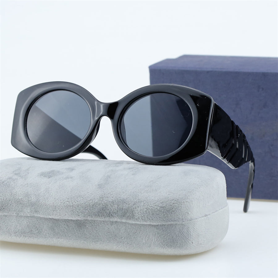 Designer Sunglasses Brand UV400 Eyewear Luxury Oval Frame Sun Glasses Men Women Mirror Sunglasses Polaroid Lens with Box