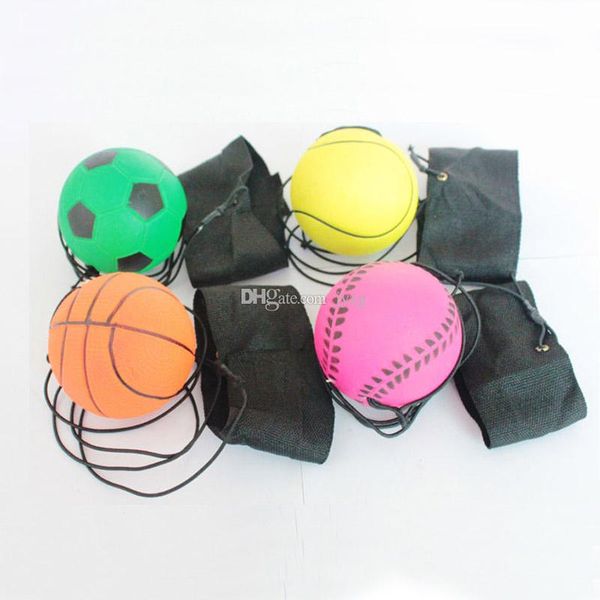 Random more Style Fun Toys Bouncy Fluorescent Rubber Ball Wrist Band Ball Board Game Funny Elastic Balls Training Antistress lol