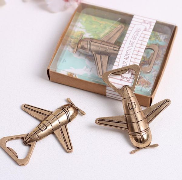 2 Style Airplane Bottle Opener Antique Plane Shape Wedding Gift Party Favors Kitchen Aluminum Alloy Beer Openers Perfect Travel Aviation Gif