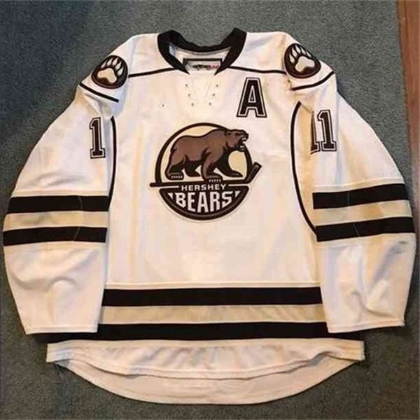 C26 Nik1 Hershey Bears 11 ZACH SIL Men&#039;s Hockey Jersey Embroidery Stitched Customize any number and name Jerseys