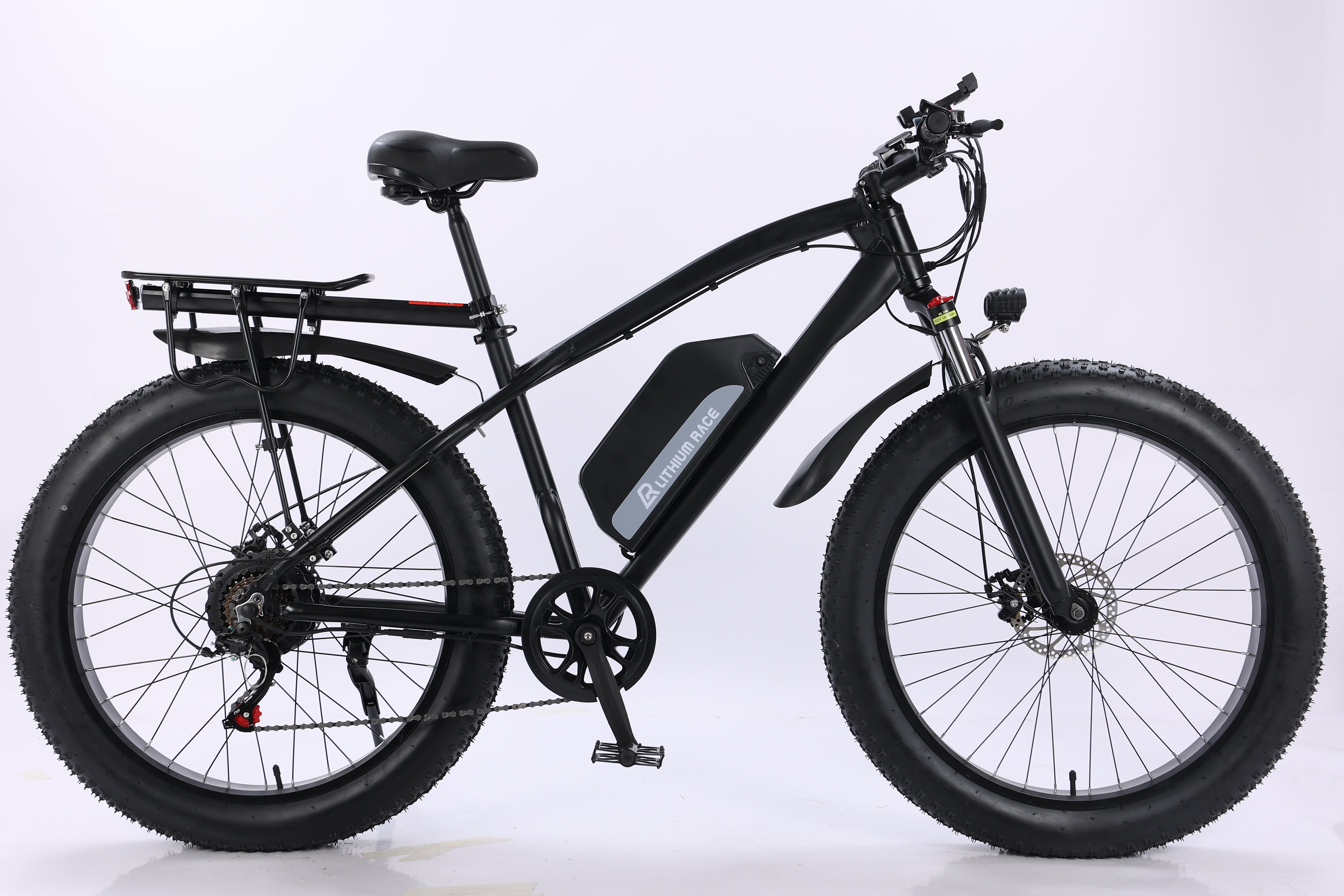 [US Stock]26inch 350W motor alloy fat tire electric mountain bike snow ebike lithium battery