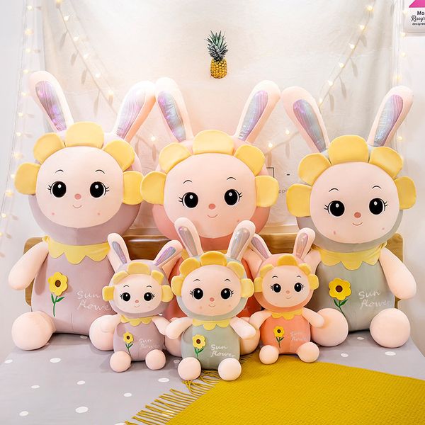 30cm Rabbit Doll Plush Toy Creative Cute Sun Flower Rabbit Pillow Dolls