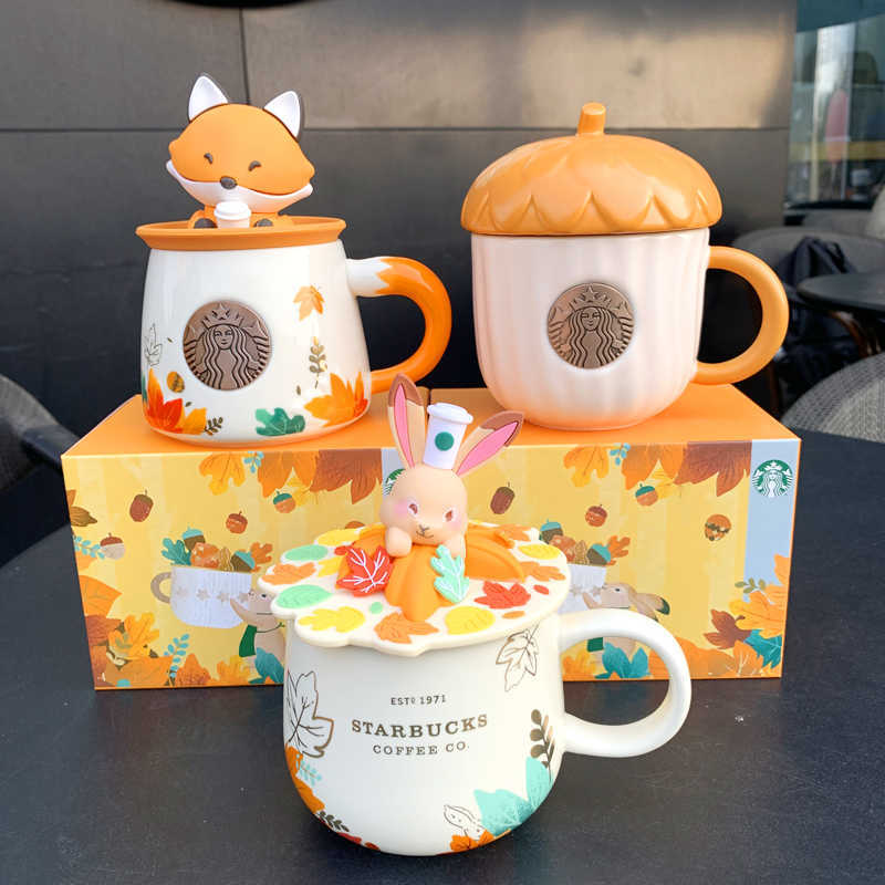 Starbucks Mug lovely Cherry Blossom coffee with cover adult male and female lovers gift pottery classic porcelain water cup