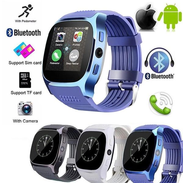 T8 Bluetooth Smart Watch Cellphone With Camera Support SIM TF Card GSM Mobile Pedometer Men Women Call Sport Smartwatch For Android Phone