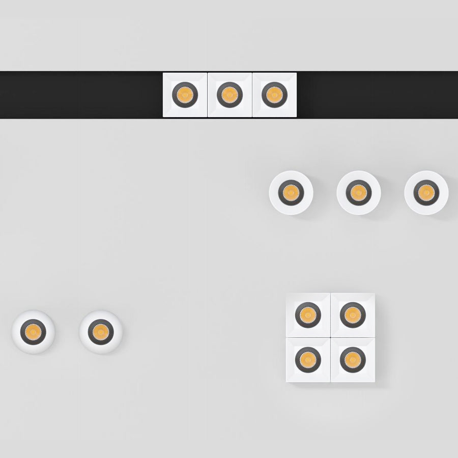 Free Combination 12W Ceiling Spotlight LED Recessed Light Dimmable Square Sphere 960lm for Home Living Room Operations Area