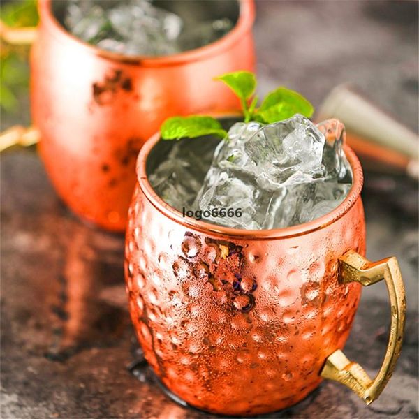 Mugs Moscow copper cup hammer drum type cocktail out of 304 stainless steel beer coppers plated Moscows mule cup