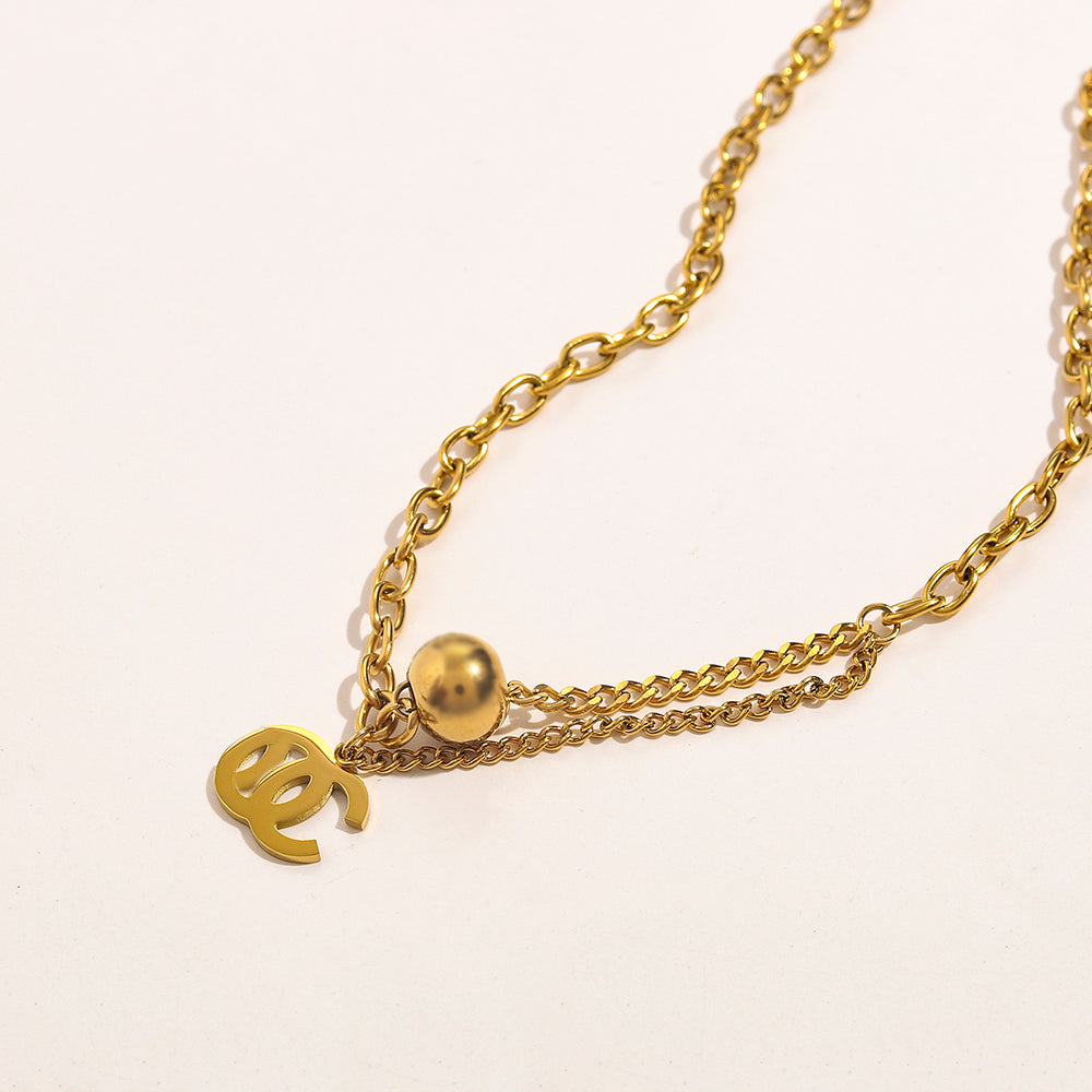 2022 Fashionable 18K Gold Plated Stainless Steel Necklaces Choker Letter Pendant Statement Fashion Womens Necklace Wedding Jewelry Accessories ZG149