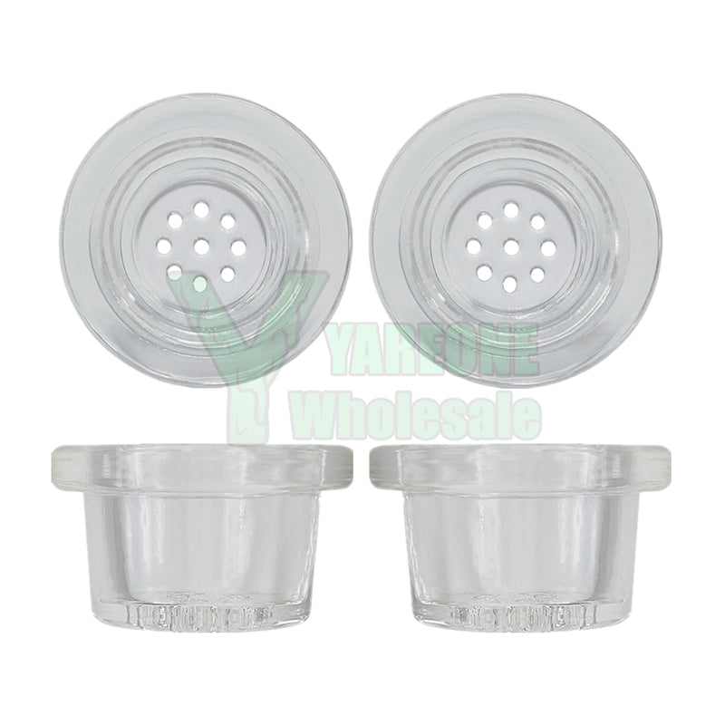 Silicone Pipe Glass Bowl Replacement with 9 Honeycomb Holes Thick Borosilicate Glass Made Universal for Rubber Smoking Pipes and Bowls