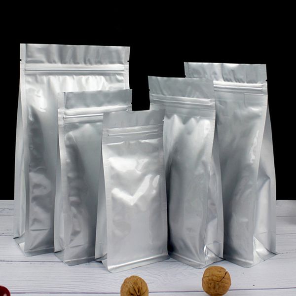100pcs 3D Thick Stand up Aluminum Foil Packaging Bag Resealable Candy Snack Tea Nuts Food Cereals Coffee Powder Wedding Party Gifts Heat Sea