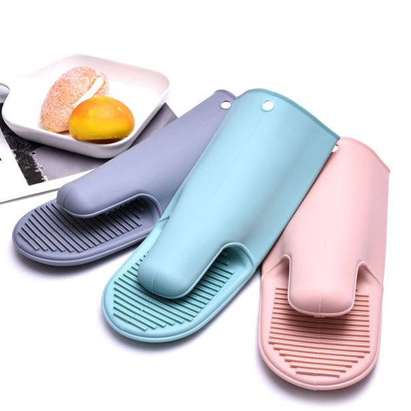 Microwave High Temperature Resistant Oven Mitts Heat Resistant Non-Slip BBQ Grill Barbecue Silicone Glove Pot Holder Anti-Hot Roaster Gloves